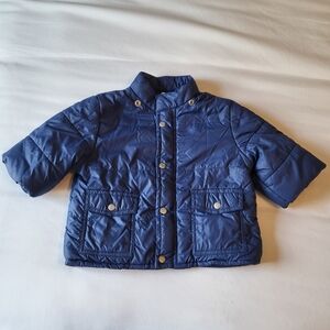 The Children's Place Blue Quilted Puffer Coat 6-9 Months